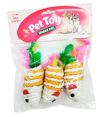 Haisenpet Игрушка для кошек Мышка полосатая из сизаля